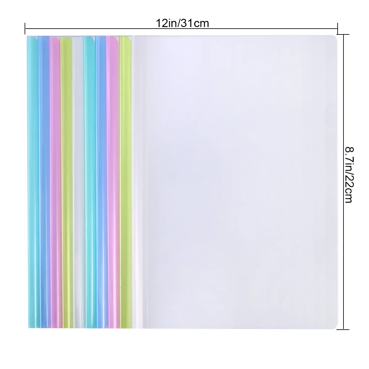 10pcs A4 Transparent File Folder Sliding Bar Holder Report Cover Organizer Binder High Capacity Non-Slip Document Storage Sheet