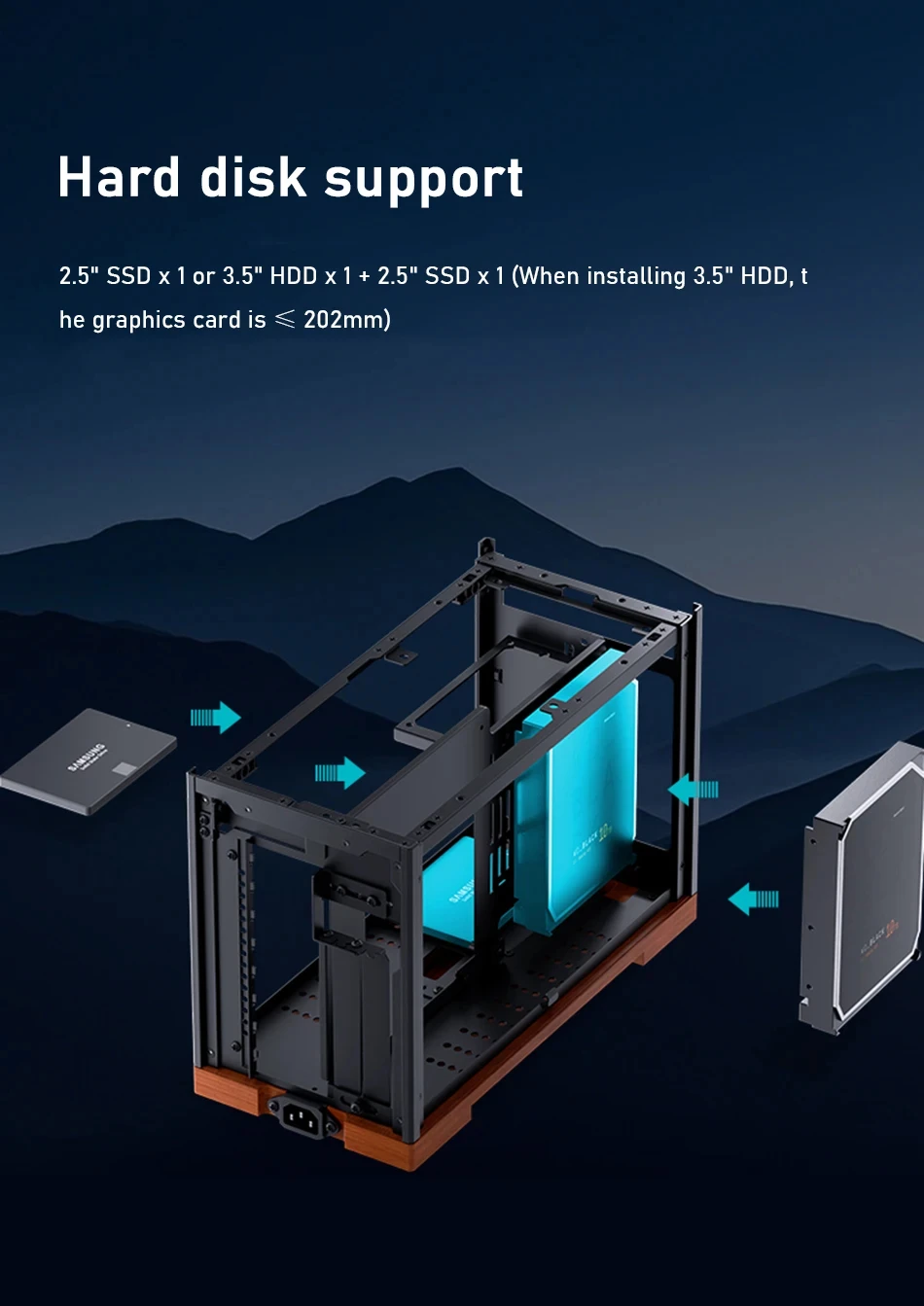 Jonsbo t9 mini itx desktop case suporta placas-mãe itx/chassis de