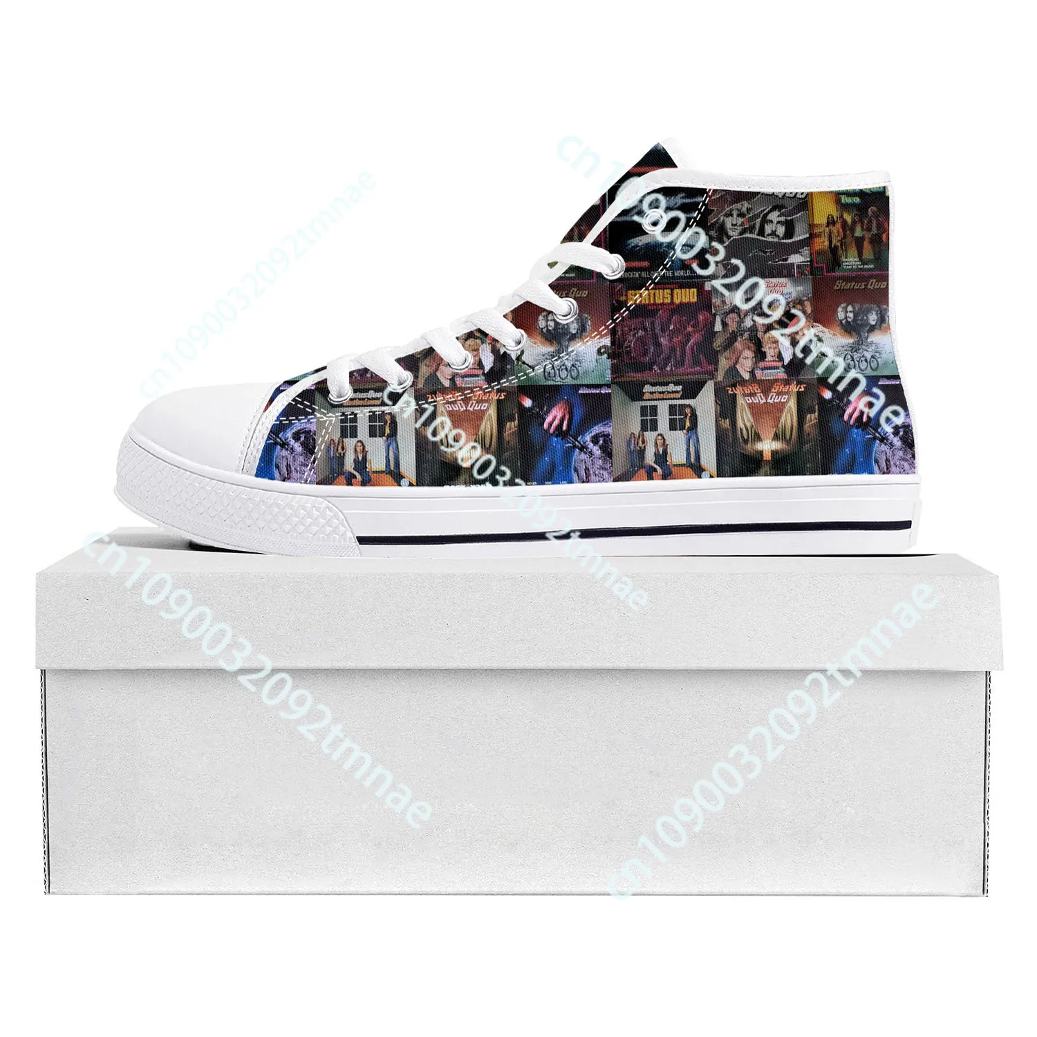 Status Quo Rock Band Fashion High Top High Quality Sneakers Mens Womens Teenager Custom Sneaker Casual Couple Shoes Custom Shoe