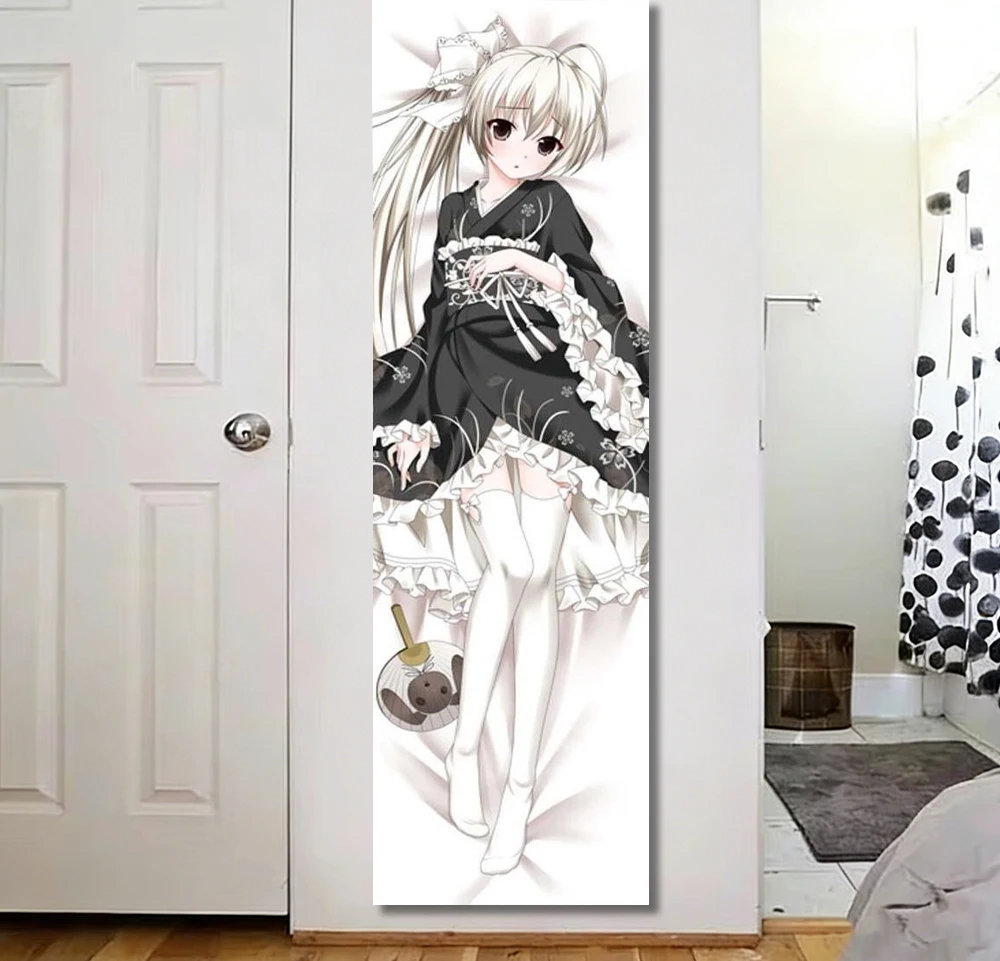 Yosuga no Sora Kasugano Sora Anime Tapestry Vertical Long Banner Black Kimono Lolita Print Wall Hanging Background Cloth Bedroom
