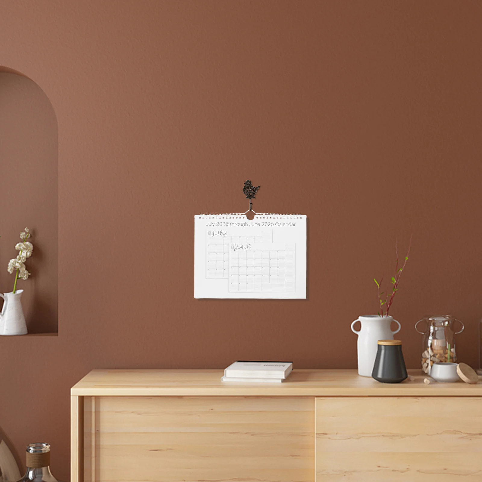 

Настенный ежемесячный календарь на 2026 год, спиральный бумажный флип, многоразовый, подвесной для еженедельного использования