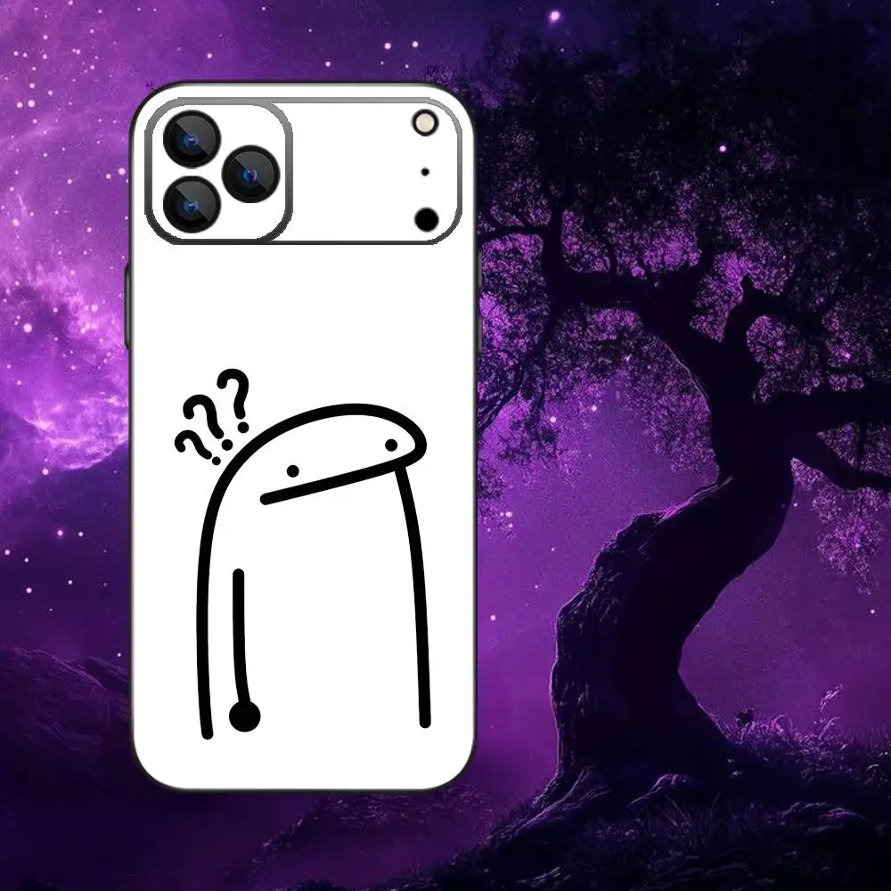 Capa de telefone flork celular para iphone 17,16,15,14,13,12, pro, max, plus, e, se4, air, mini caixa macia preta