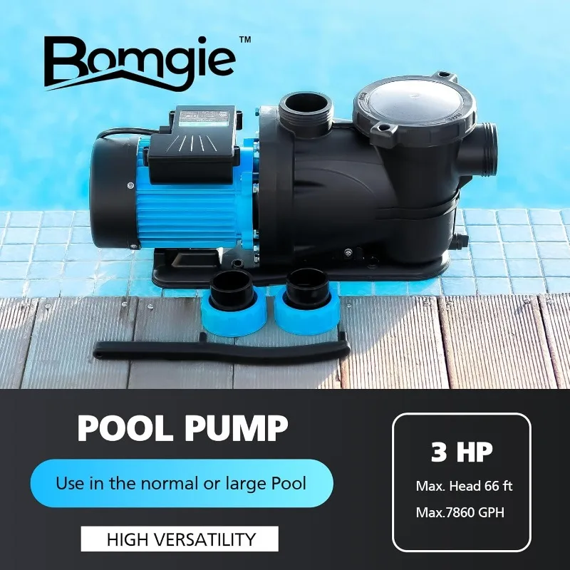 In/Above Ground Pool Pump High Flow Powerful Self Priming Pool Pump,3HP 7860 GPH 115V