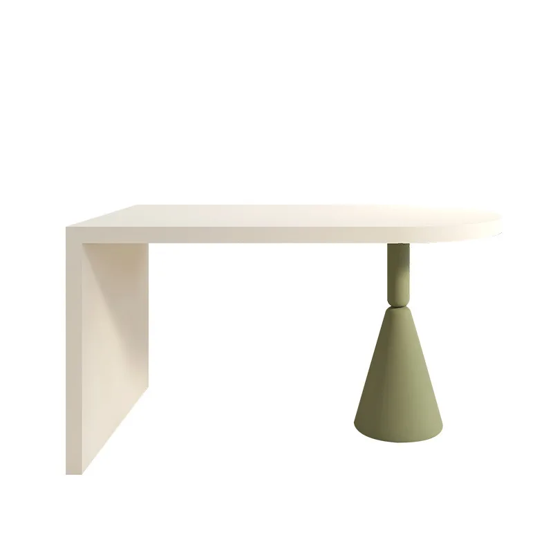 

Internet celebrity semi-round dining table, cream style, light luxury logs