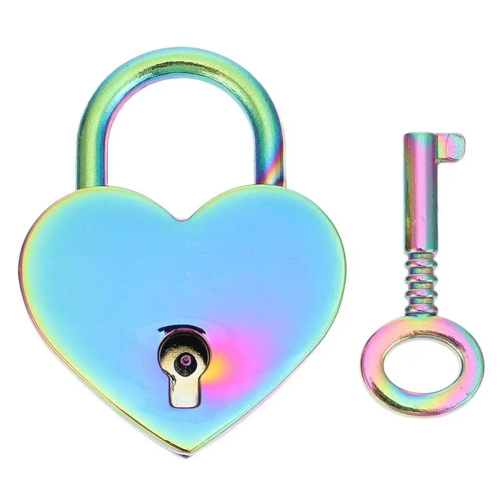 

1Set Zinc Alloy Heart Shaped Wishing Lock Lightweight Compact Couple Love Lock for Tourist Spots Bridge Decorative