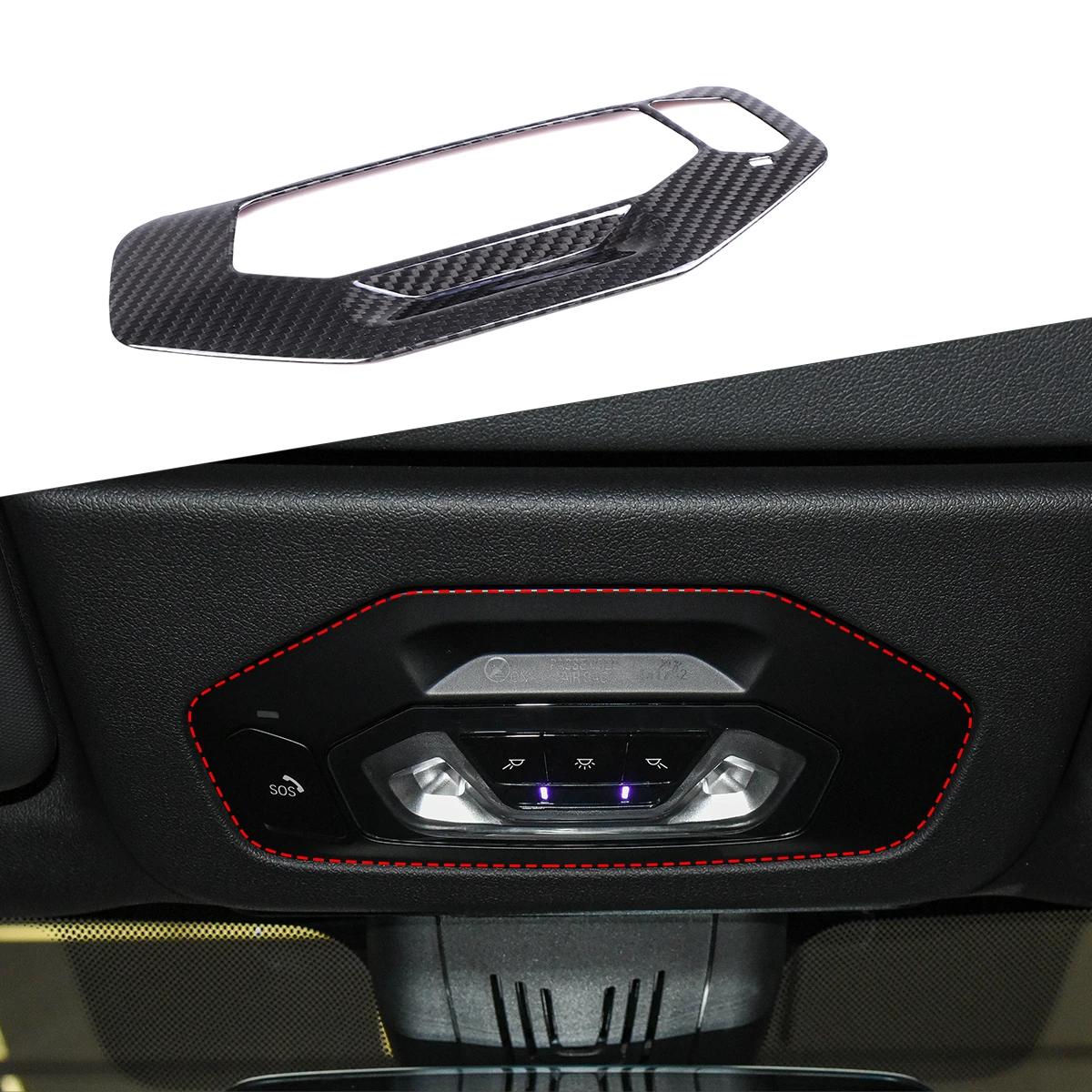For BMW 8 Series G14 2019-2022 2 Door Convertible Real Carbon Fiber Car Roof Reading Light Frame Trim Sticker Accessories