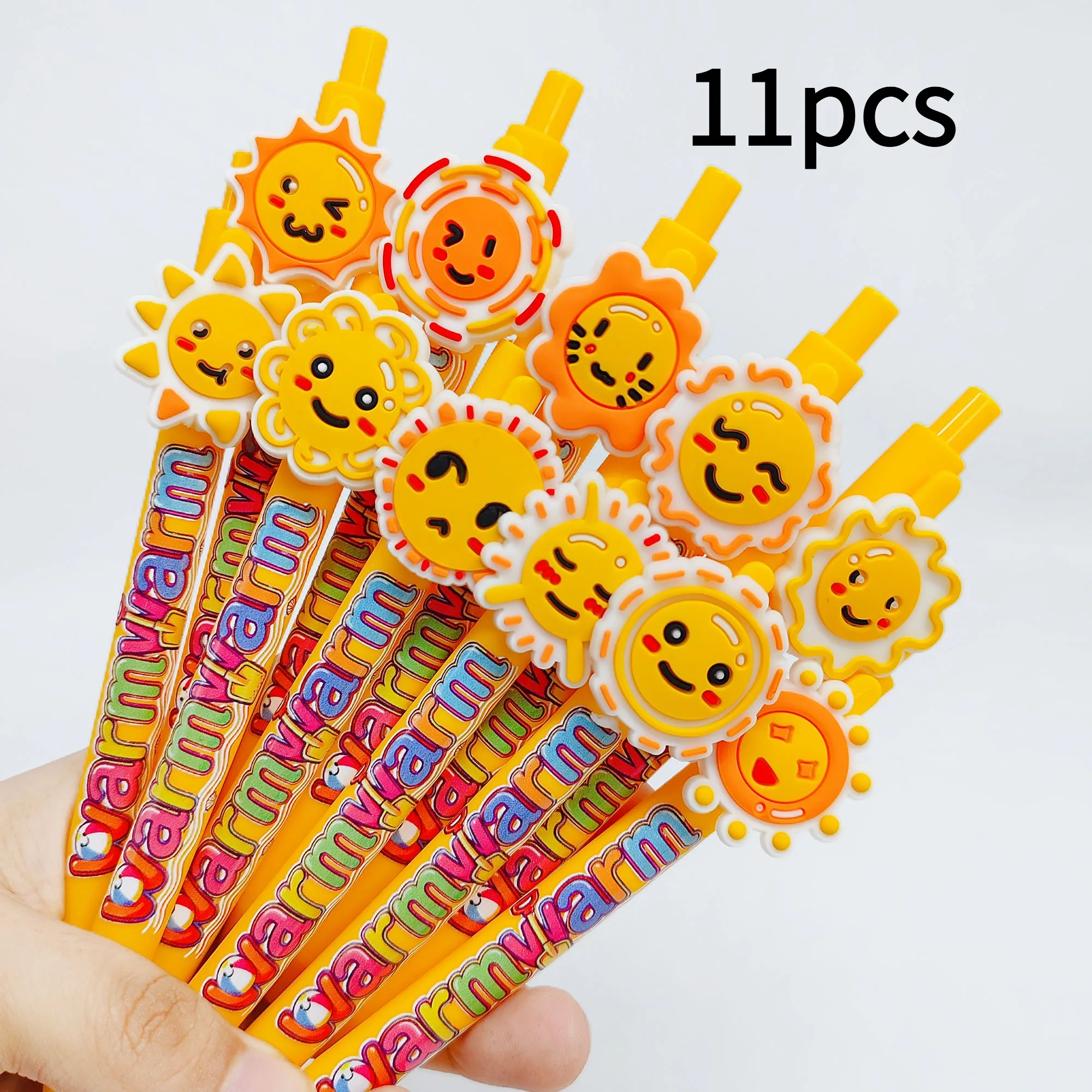 Bolígrafo con tema de la serie Sun, Color creativo, firma de escritura para estudiantes, adecuado para papelería de regalo, 5 uds./11 Uds.