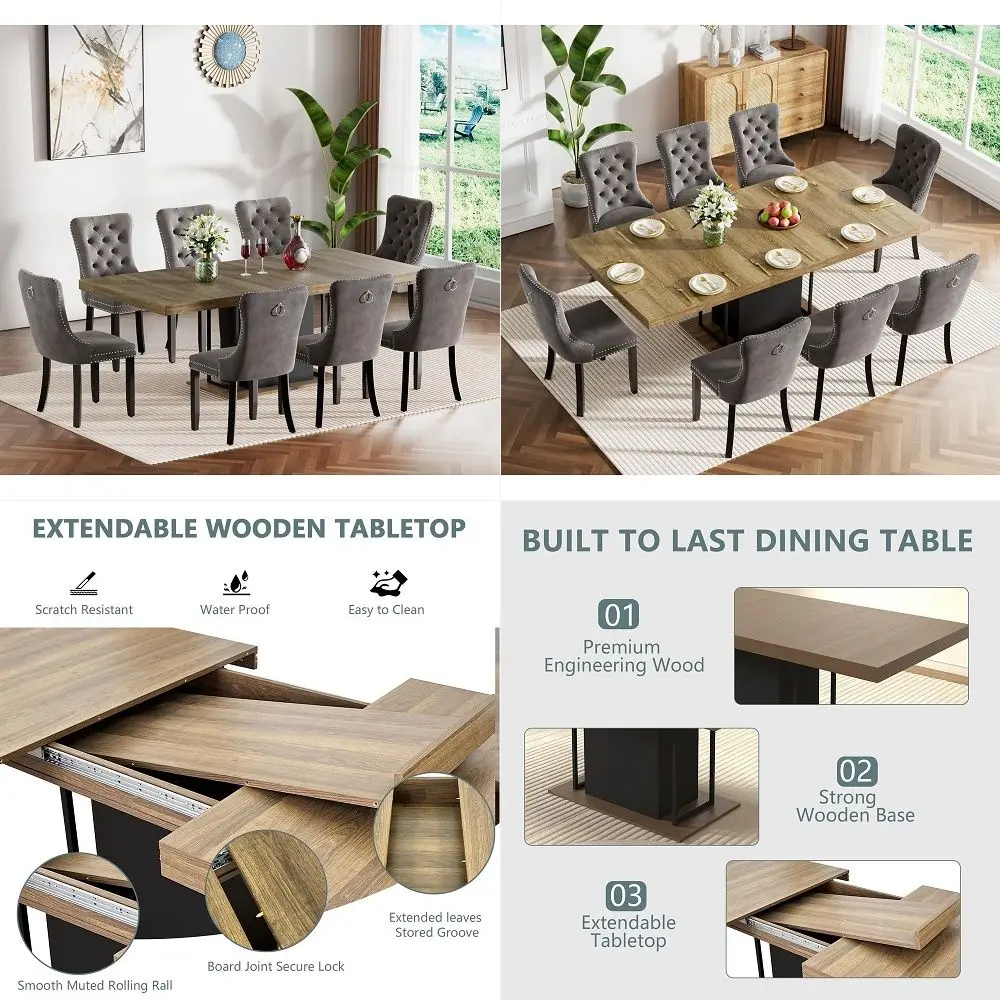 

inch Round Dining Table for 4, Circle Kitchen Table with 2Layer Storage Shelf and a Drawer, Modern Farmhouse Dinner Tables with