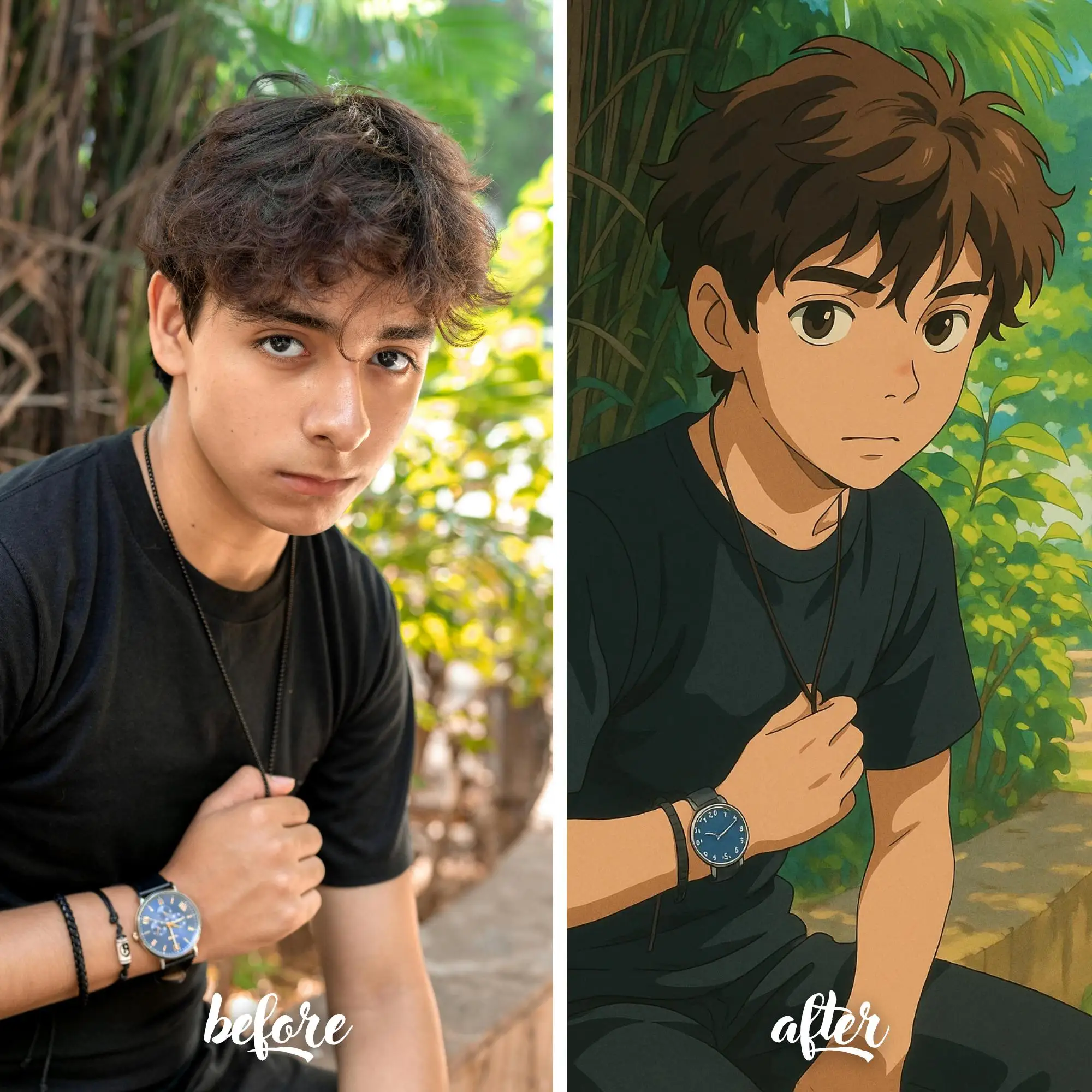 Custom Ghibli Style Anime Illustration, Manga Inspired Portrait,Whimsical Aesthetic Print,Decor Gift Portrait from Photo image 2