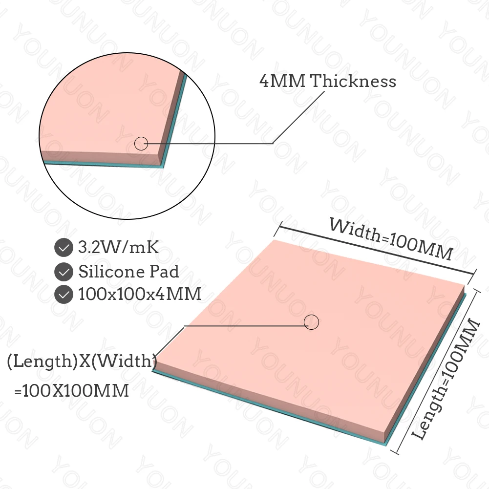 2PCS 100X4MM Pink