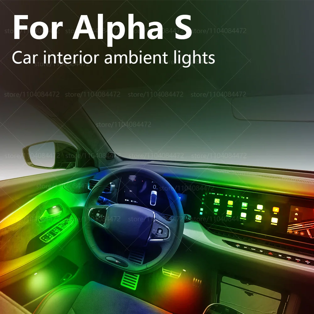 For ARCFOX Alpha S 22in1 RGB Car Interior Acrylic Car Ambient Lights RGB Hidden Acrylic Strip Decoration Atmosphere Accessories