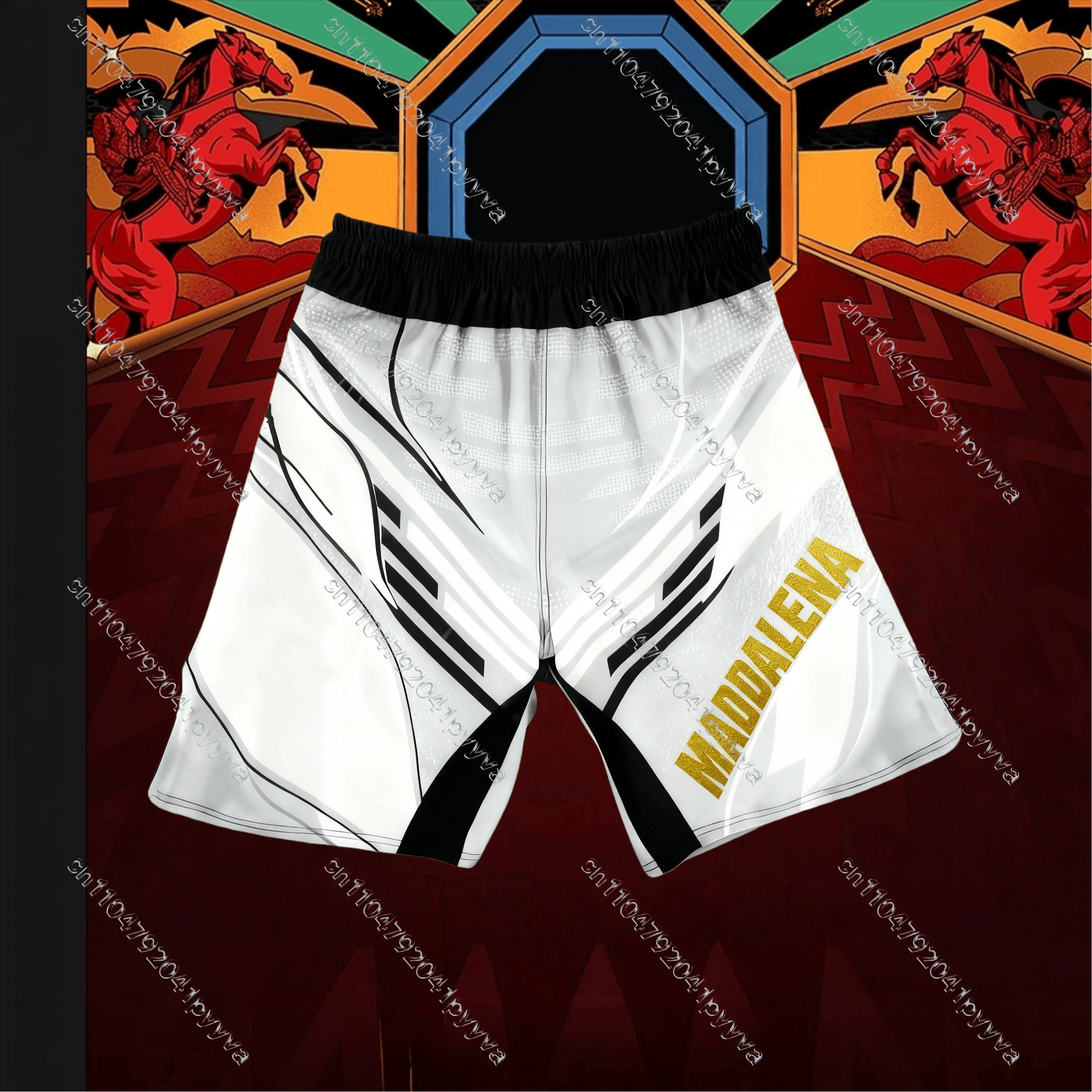 

2026 New White Jack Della Maddalena Wrestling Night Men's Oversized Breathable Quick-Drying Boxing Training Shorts
