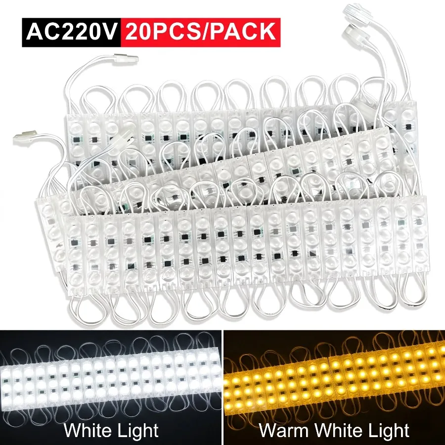 220V Highlight Led Module 20PCS Waterproof Foldable COB Light Strip Backlight Shop Banner Luminous Character Outdoor Decoration