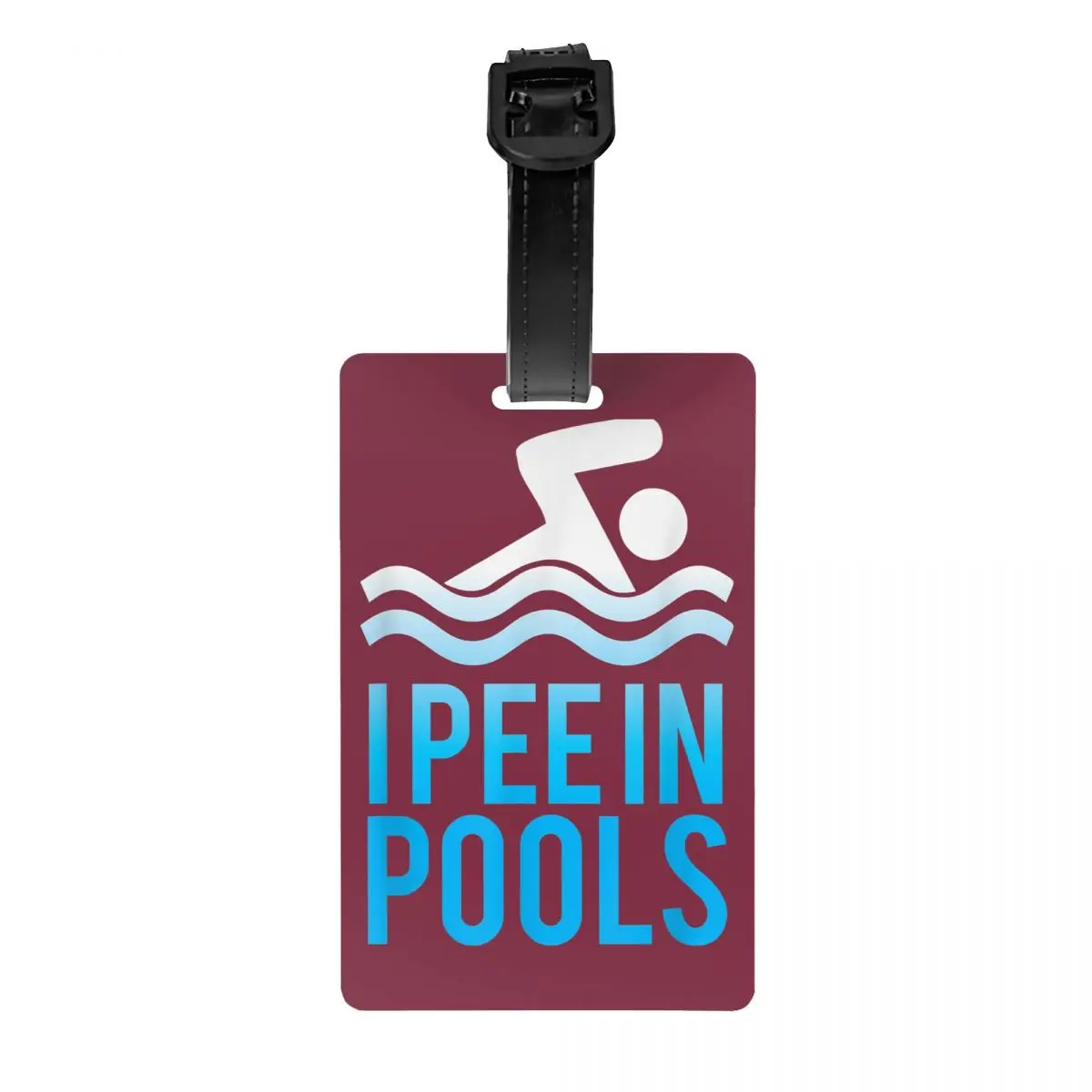 

Funny Swimming I Pee In Pools Luggage Tags for Suitcases Cute Baggage Tags Privacy Cover Name ID Card