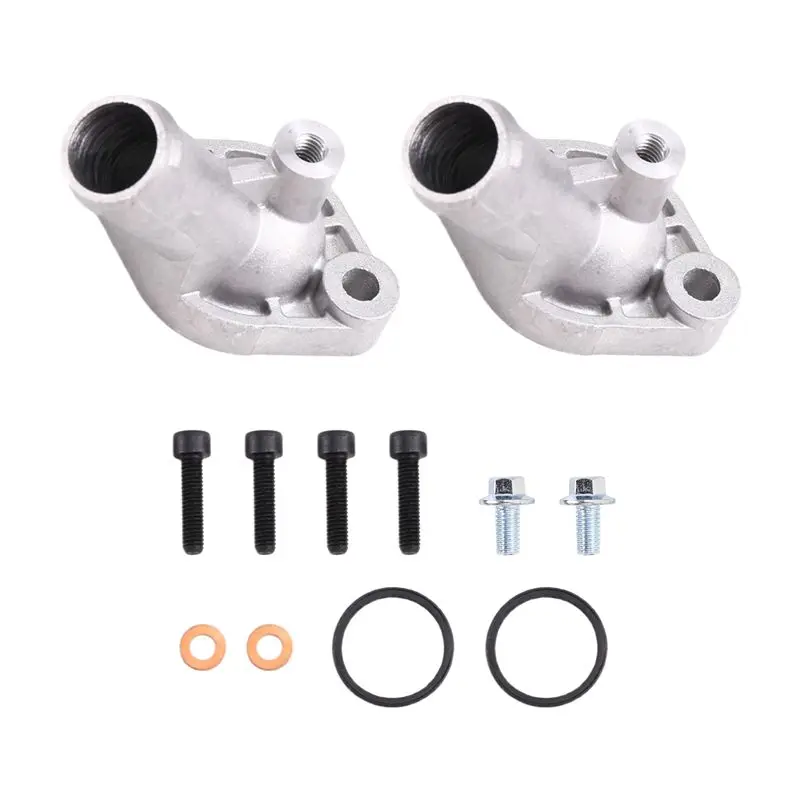AEE4-2Sets V-Twin Aluminum Thermostat Outlet Cover For Can-Am 800 1000 Outlander Renegade 420222690 420222691