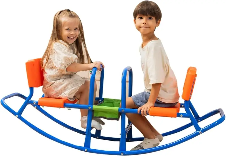 Kids Teeter Totter Outdoor Seesaw: Play - Children, Boys, Girls, Kid, Youth Ride ON Toy Living Room, Lawn, Backyard, Playground