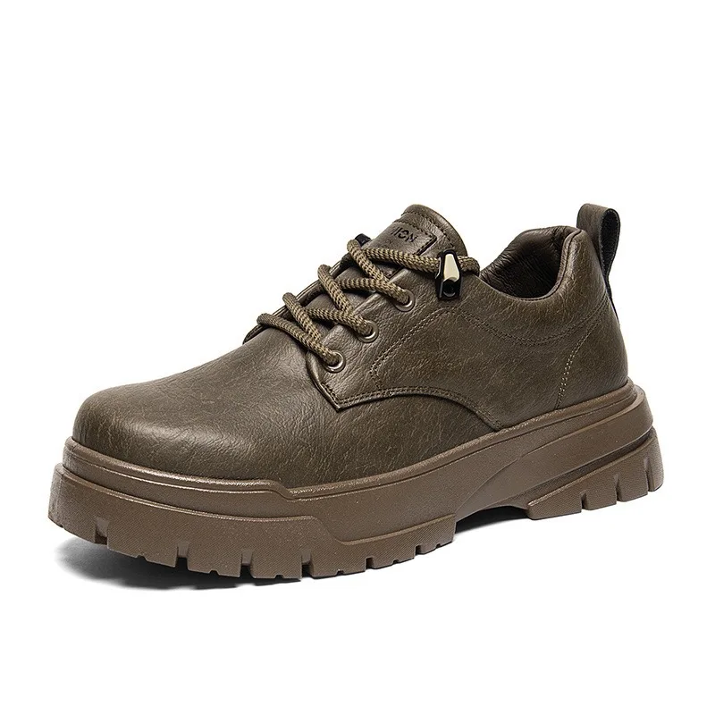 

High Quality Leather Casual Shoes for Men Boots Soft Thick Sole Shoe Men Sneakers Slip on Ankle Boots for Men Zapatos De Hombre