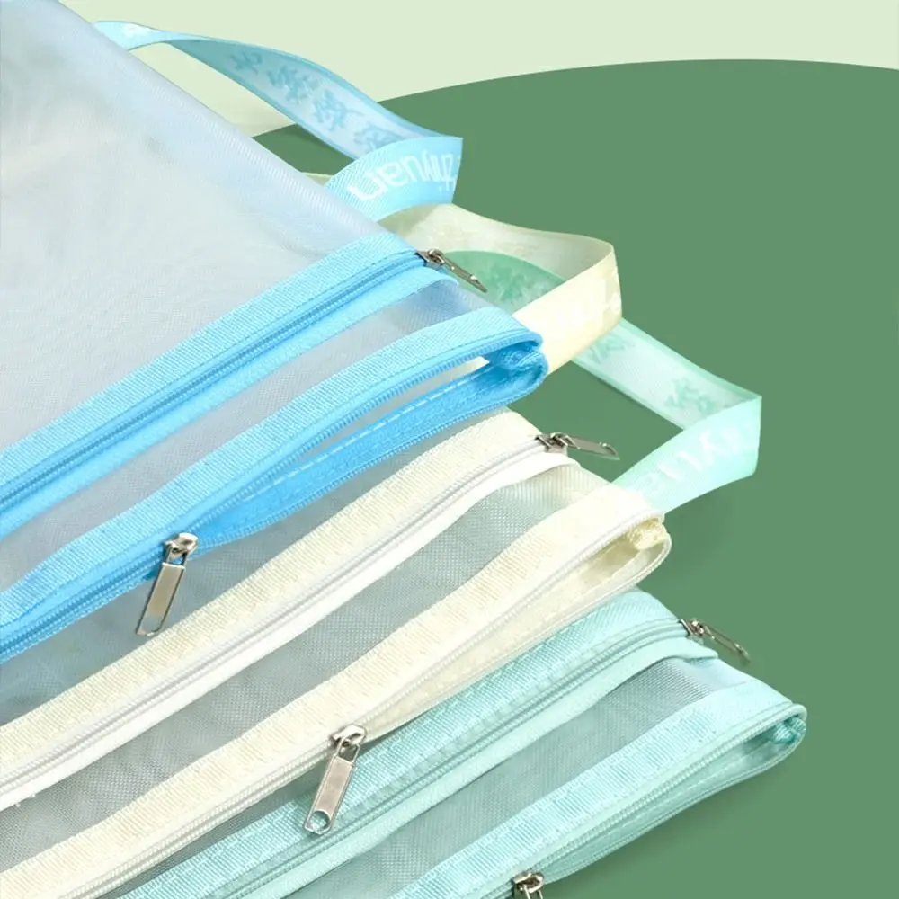 โปร่งใสแฟ้มโฟลเดอร์ถุงใส่ของแบบตาข่ายซิปทดสอบนักเรียนที่เก็บเครื่องเขียนอุปกรณ์โรงเรียน