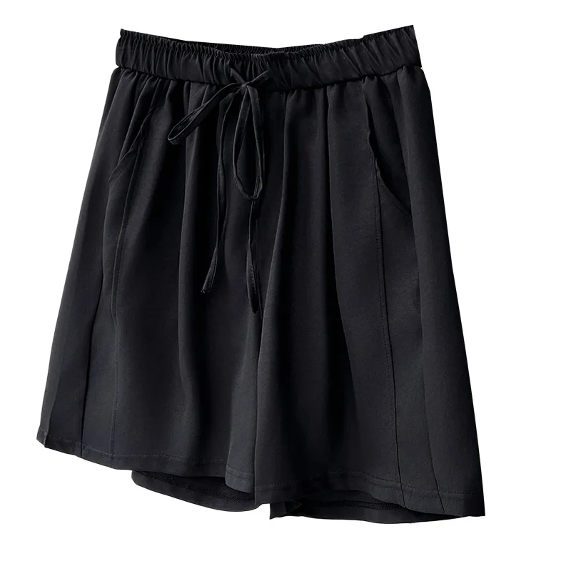

2026 Summer Plus Size Wide Leg Shorts Elastic Waist Simple Casual Shorts Curvy Ladies 26032