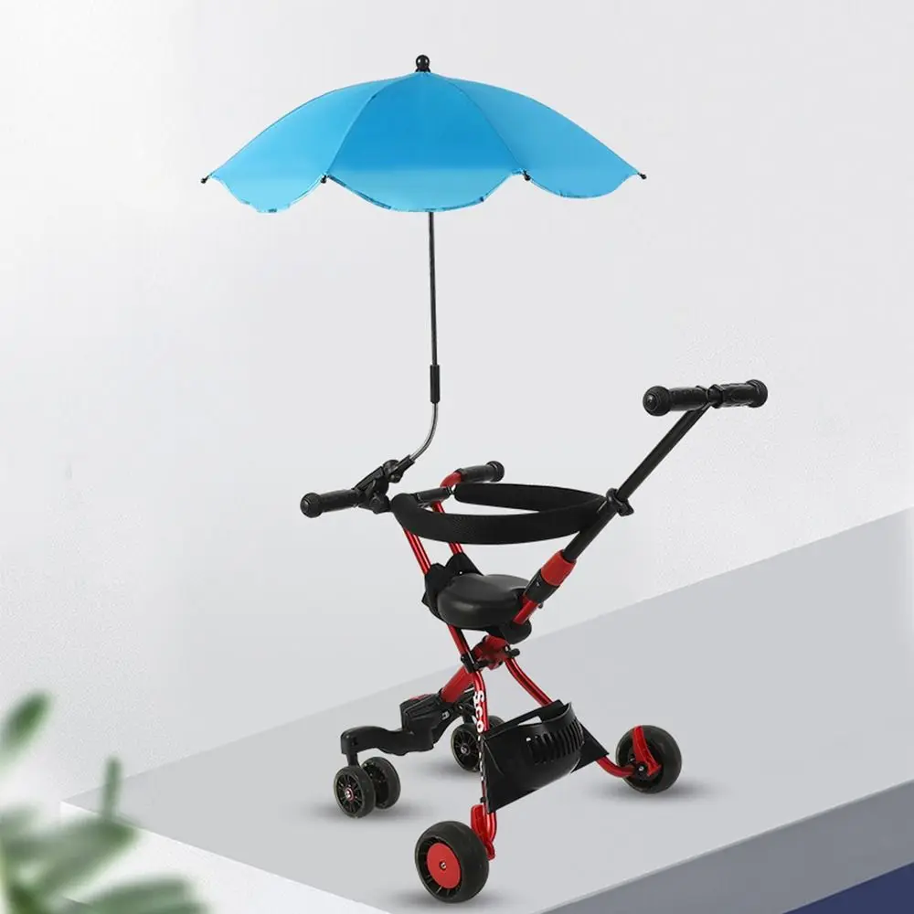 360 ° عربة أطفال مظلة قابلة للطي UV الشمس المطر حماية ظلة عربة أطفال المظلة قابل للتعديل في الهواء الطلق يدفع باليدين المظلة #5
