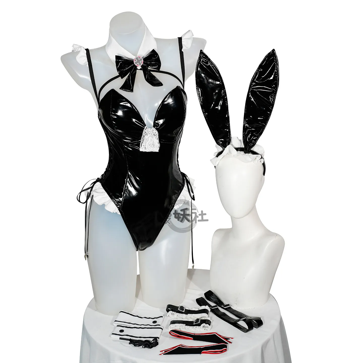 

Game Azur Lane KMS Prinz Eugen Bunny Girl Cosplay Costume Sexy Dress Pu Leather Party Christmas Halloween