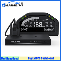 MAIMEIMI 7-Color Dashboard Racing Gauge Display Sensor KIT LCD Screen Digital Speed RPM Water/Oil Temperature Air Fuel Ratio