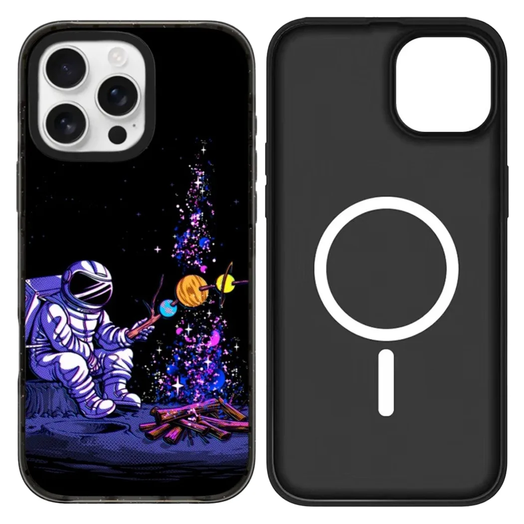 

Black Space Mirror Surface Magnetic Phone Case Cover for IPhone 17 16 15 14 13 12 Pro Max Case for IPhone 17 Air