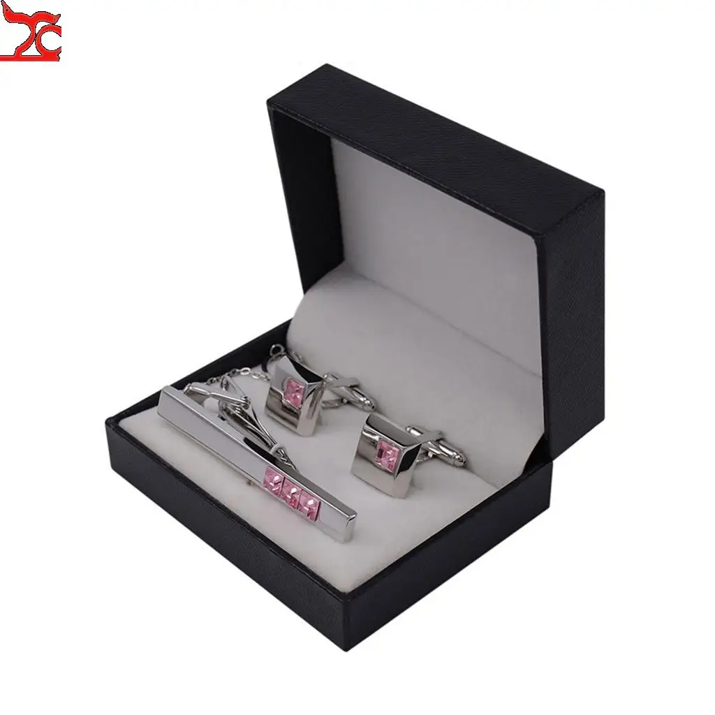 10Pcs Men Cufflinks Tie Storage Box Wedding Pu Leather Brooch Lapel Pin Hairpin Gift Mini Travel Box Jewelry Display Collection