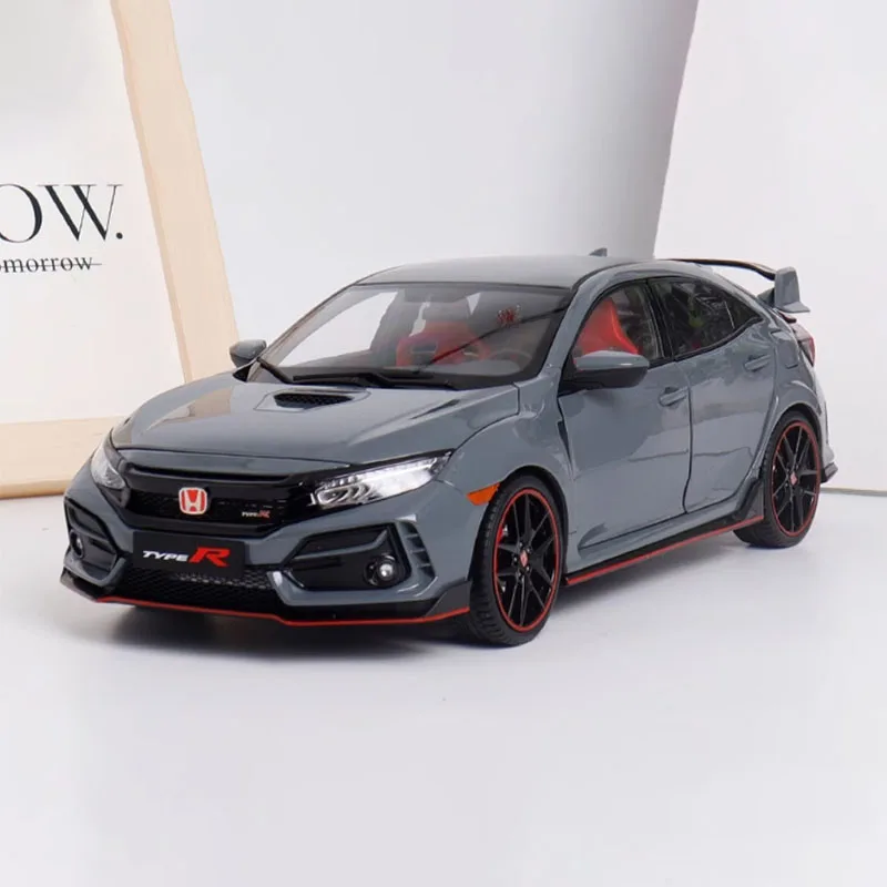 Diecast 1:18 Scale Honda Civic TYPE R FK8 Simulation Alloy Car Model Static Display Collectible Toy Gift Souvenir Decration