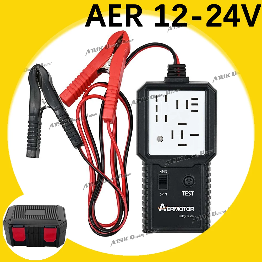 AERMOTOR 12V 24V Car Relay Tester Voltage Detector Electronic Automotive Relay Short Circuit Tester Auto Battery Checker Analyze