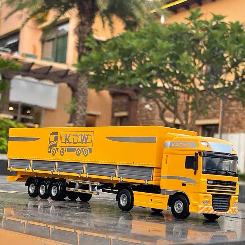 

1/50 Diecast Container Truck Car Model Alloy Metal Engineering Flatbed Transport Truck Vehicle Semi Trailer Car Model Kids Gifts