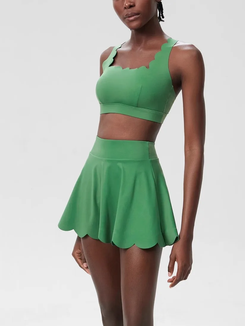 

Women's Tennis Outfit Set Qui Dry Fitn Sport Skirt Two Piece Set Large Size Summer Cross-Border Sports Leisure Clothing