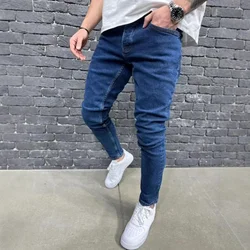 Pantalones vaqueros para hombre, Vaqueros Vintage Wash Basics, pantalones rectos holgados, pantalones lisos de cintura media, pantalones informales hasta el tobillo con bolsillos y cremallera Fly 2025