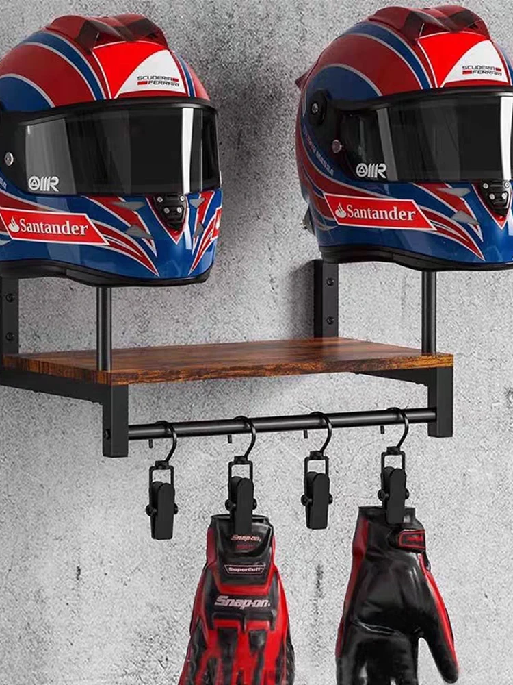 Wall-Mounted Motorcycle Se Helmet Display Ra Hat Storage Holder for Men And Women Metal Adult Hat Organizer for Closet