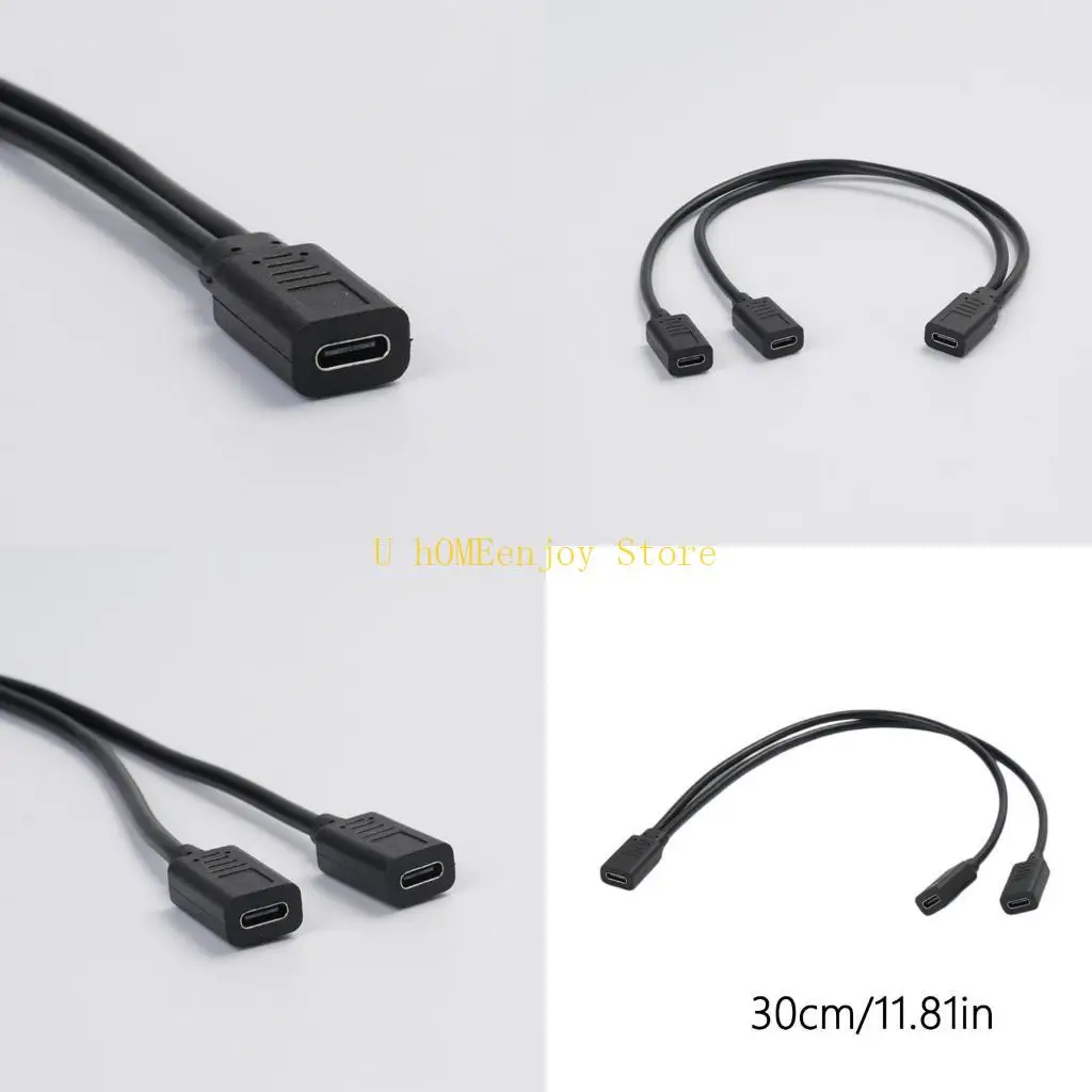 B0KF USB C Splitter 1 in 2 Out Charging USB C Data Splitter Extension Cable Type C
