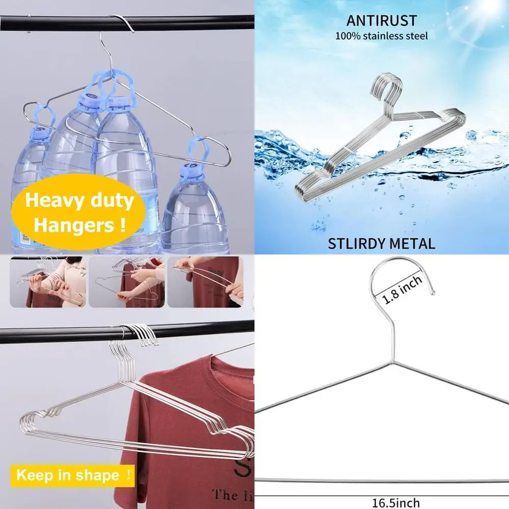 

100-Pack Heavy Duty Ultra Thin Metal Wire Hangers, 16.5 Space Saving for Clothes