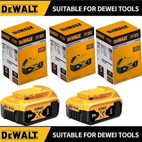 100% Genuine Dewalt 20V Battery, 2AH 5AH 6AH Rechargeable Lithium Ion Battery, Dewalt DCB200 Power Tool Replacement Battery