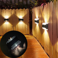 Solar LED Wall Light Outdoor Waterproof 4 Pack Solar LED Wall Lamp Luminous Lighting Outdoor Garden Fence Decoration Sunlight
