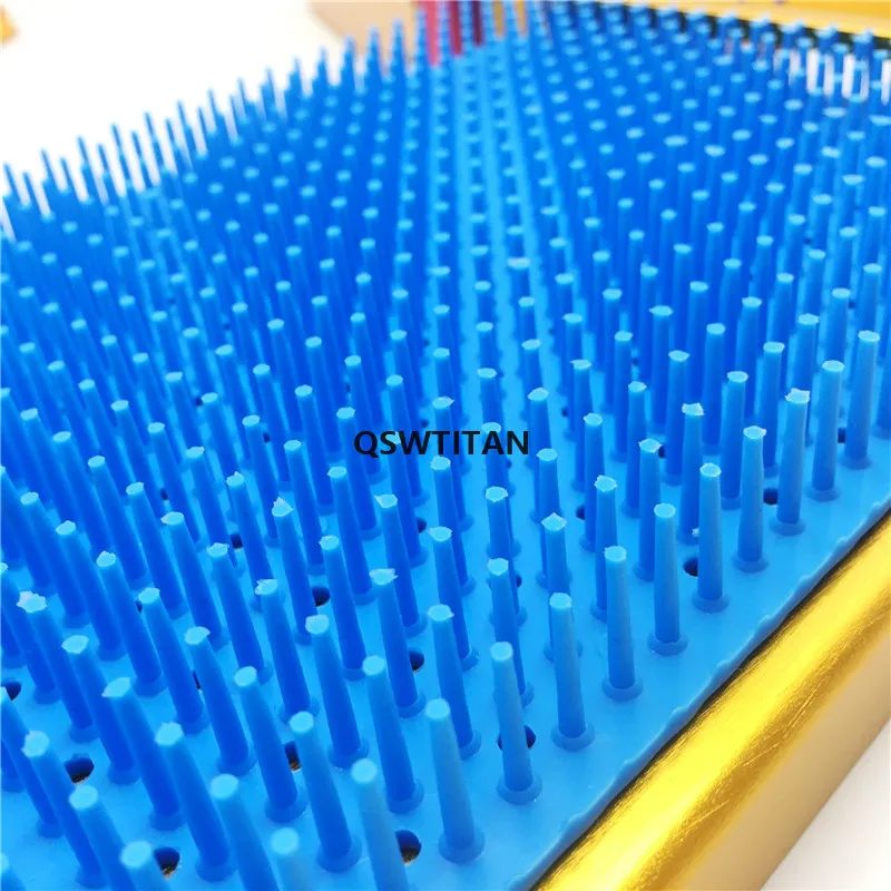 Disinfection Box Double Layer Ophthalmic Surgical Autoclavable Microsurgical Instruments  with 2 Silicone Pads