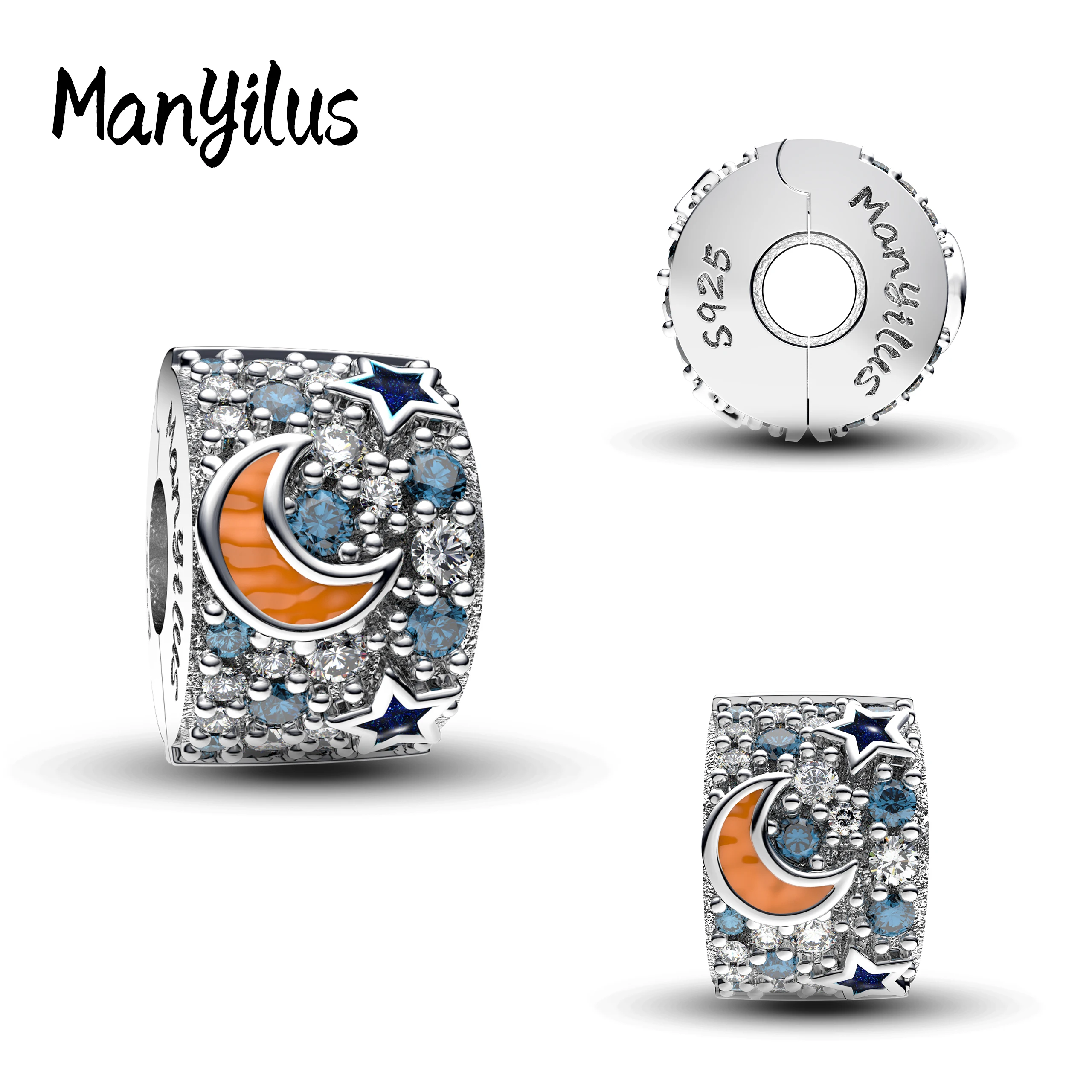 

Manyilus 2025 star and moon card holder Charms S925 Sterling Silver Bag Beads For Original Bracelet Charm 925 Silver Jewellery
