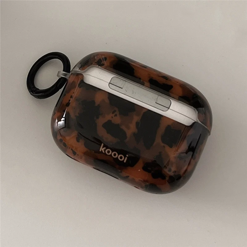 Etui silikonowe Retro bursztynowe Leopard do iphone 15 13 14pro 15 pro max Bezprzewodowe etui na słuchawki Bluetooth do airpods 3 2 pro 2 cover