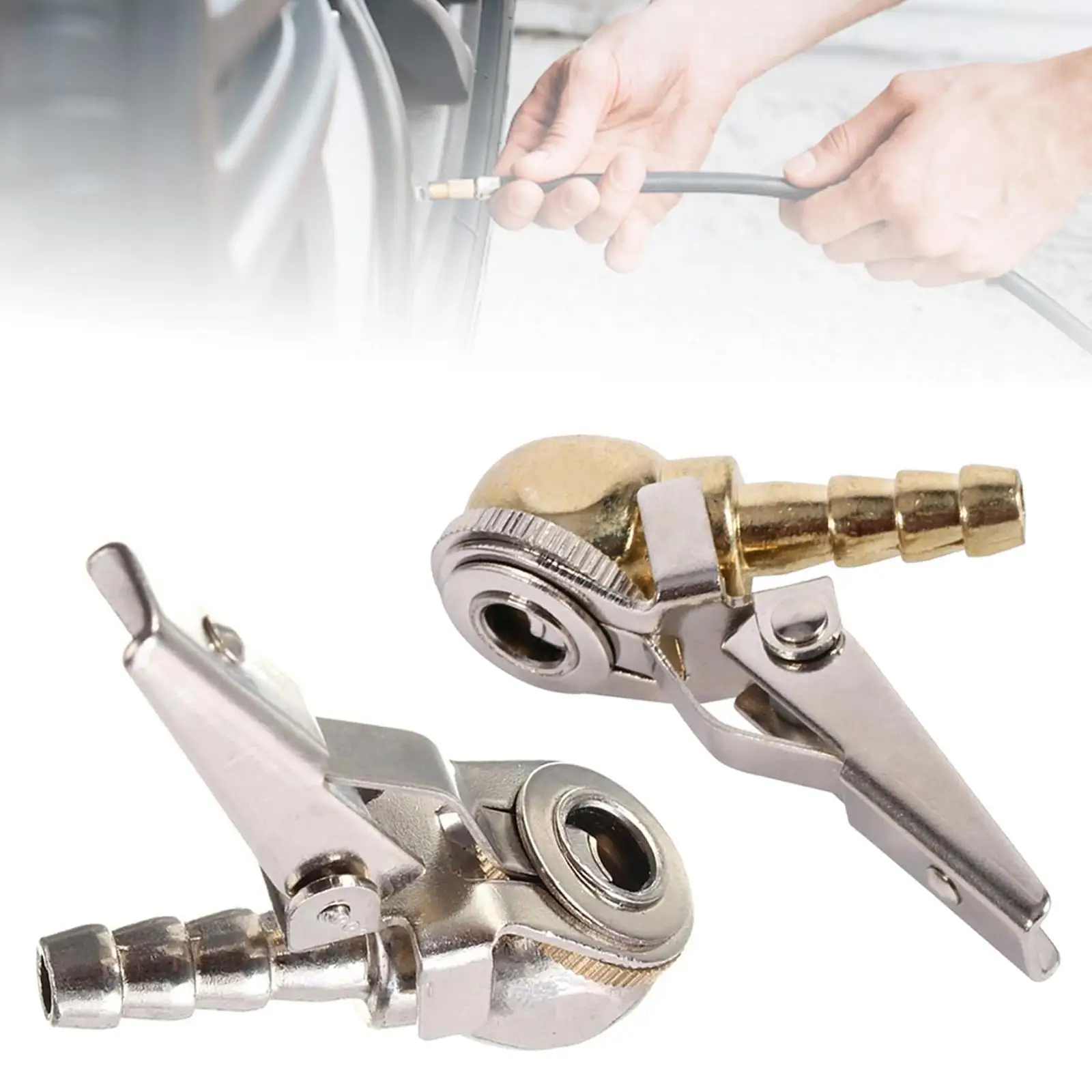 

Воздушный патрон для шин с адаптером для зажима Многофункциональный прочный простой в установке зажим для накачивания шин для велосипеда, мотоцикла, автомобиля