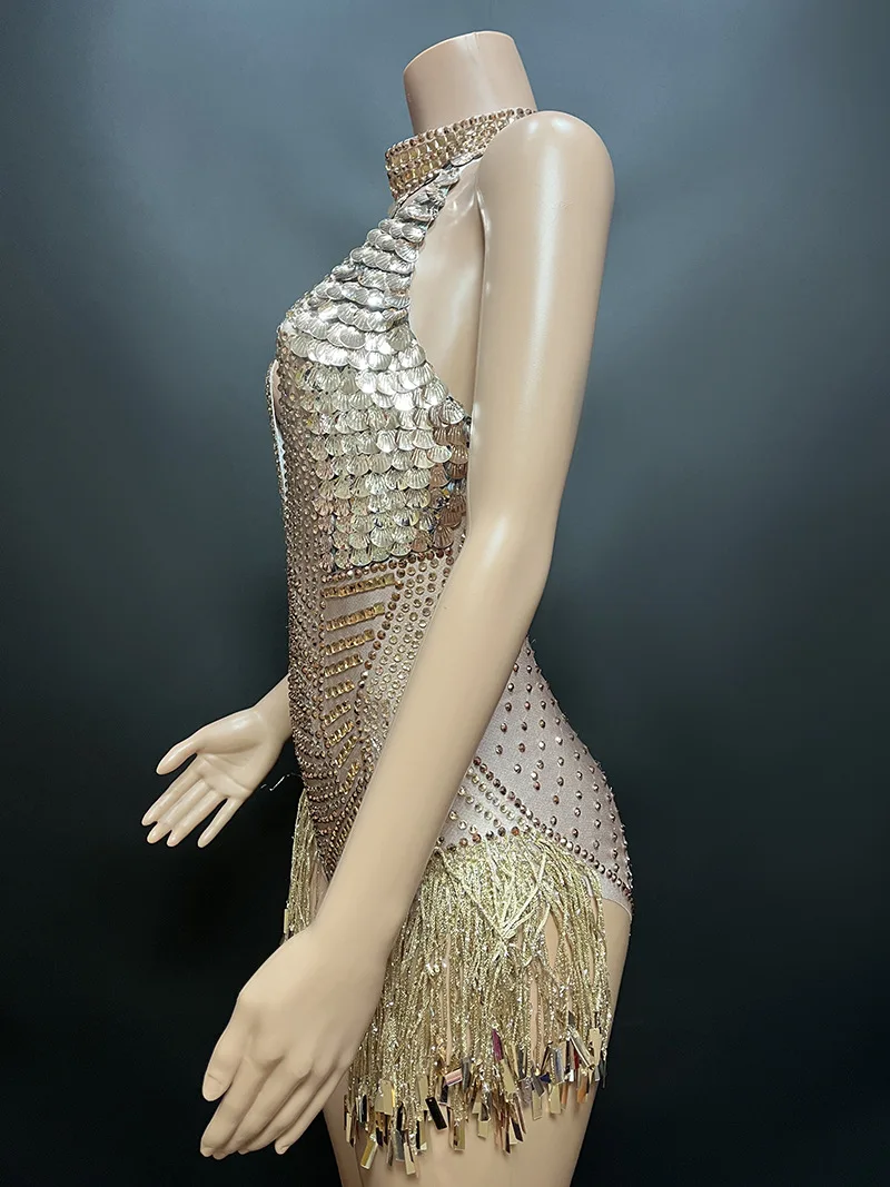 Robe en dentelle transparente à manches courtes avec pompons personnalisés, maille, haute élasticité, paillettes, sexy, robe de soirée serrée, robe de performance sur scène, nouveau