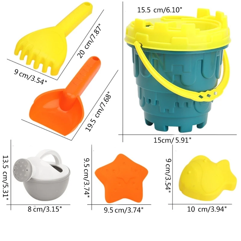 어린이 해변 모래 장난감 해변 장난감 성 금형 모래 금형 해변 양동이 삽 도구 샌드 박스 장난감 유아 선물