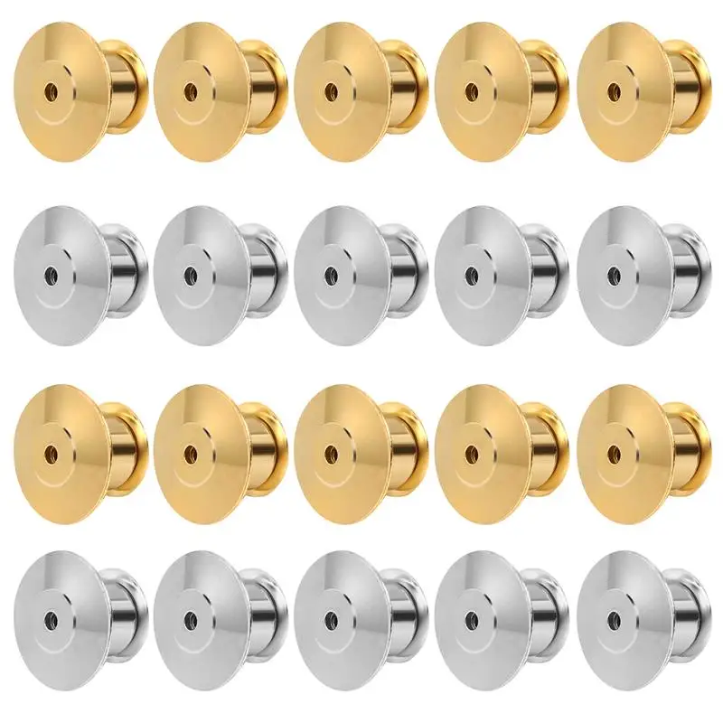 10/20Pcs Metal Locking Pin Back Locking Pin Keeper Clasp DIY Backing Brooch Enamel Lapel Pin Lock Jewelry Findings Accessories