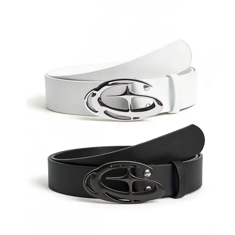 Fashion Women's Two-Piece Belt Set [Black + White] Plus-Size Belt Set, Suitable for Waist Circumference 29.53-37.4 Inches, Decor