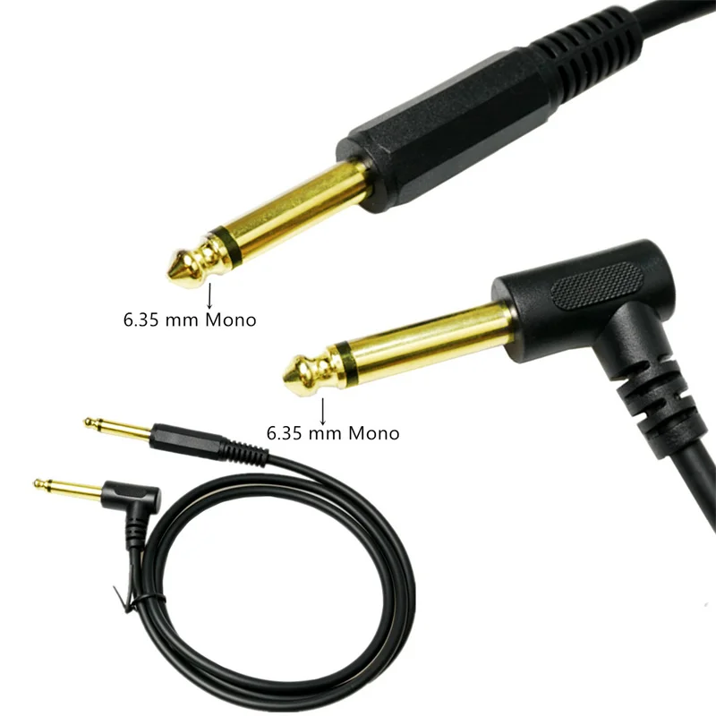 6.35mm 1/4 inch 90 Degree Right Angle Jack Audio Mono Guitar Cable 1m