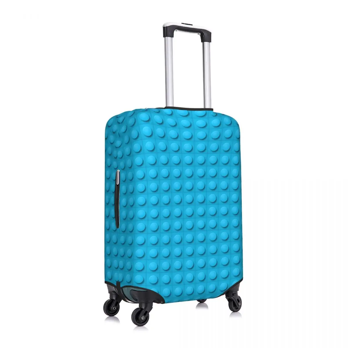 Custom Blue Building Blocks Pattern Luggage Cover Protector Fashion Travel Suitcase Covers for 18-32 Inch