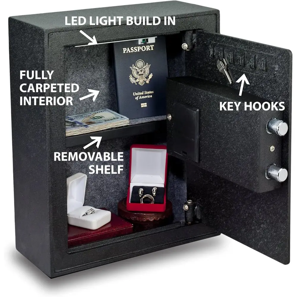 헤비 듀티 생체 인식 지문 벽걸이 권총 금고 모델 VS-12BL