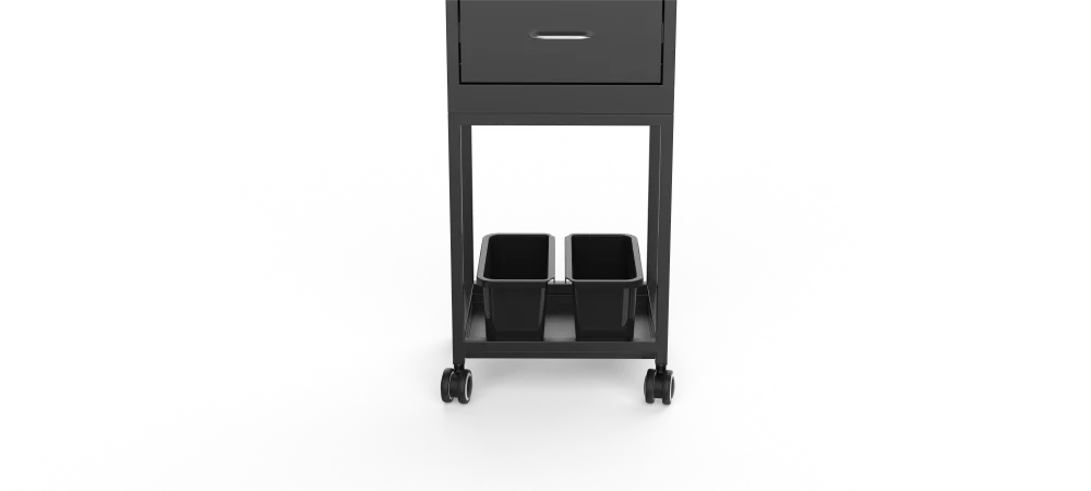 &c Professional Hair Salon Trolley Cart with Magnetic Bowls & Phone Holder